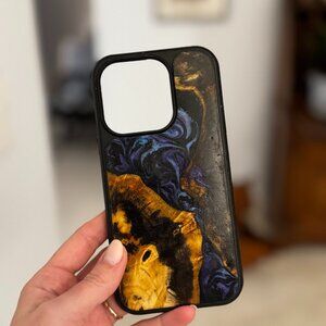Carved Wood and Resin iPhone 15 Pro Phone Case